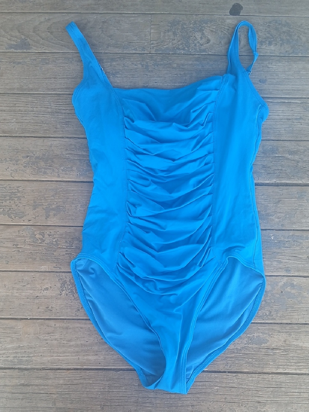 Calvin Klein Bright Blue Ruched One-Piece Swimsuit